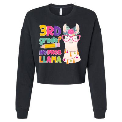 3rd Grade? No Prob Llama Cropped Pullover Crew