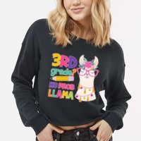 3rd Grade? No Prob Llama Cropped Pullover Crew