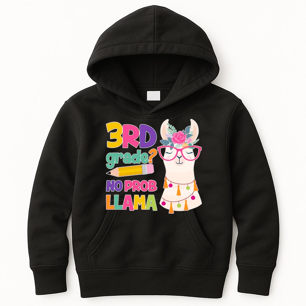 3rd Grade? No Prob Llama Kids Hoodie