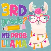 3rd Grade? No Prob Llama Sueded Cloud Jersey T-Shirt