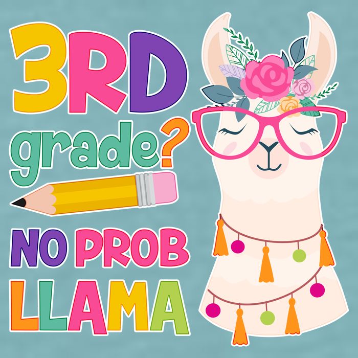 3rd Grade? No Prob Llama Sueded Cloud Jersey T-Shirt