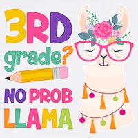 3rd Grade? No Prob Llama Garment-Dyed Sweatshirt