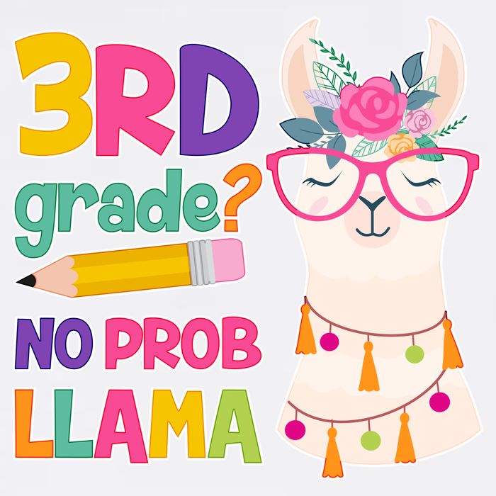 3rd Grade? No Prob Llama Garment-Dyed Sweatshirt