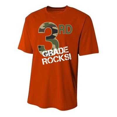 3rd Grade Rocks Camo Youth Performance Sprint T-Shirt