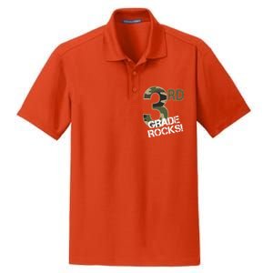 3rd Grade Rocks Camo Dry Zone Grid Polo