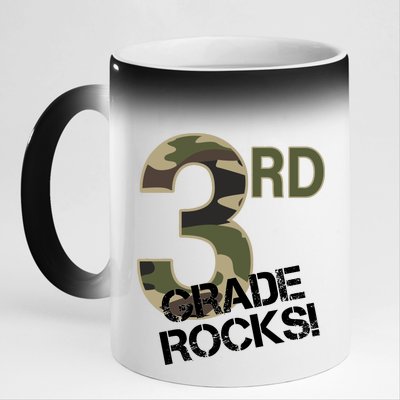 3rd Grade Rocks Camo 11oz Black Color Changing Mug