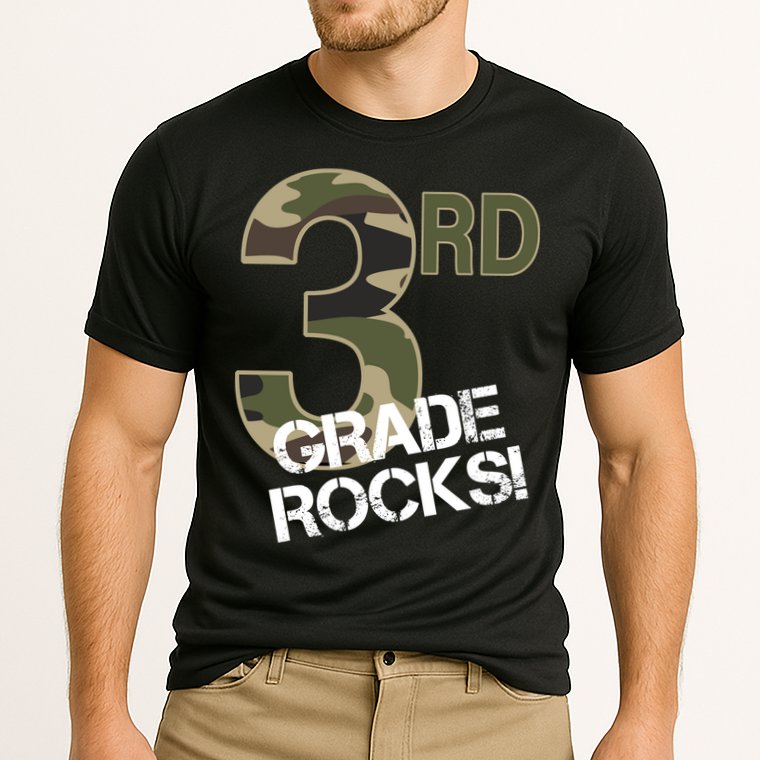3rd Grade Rocks Camo Performance Shirt