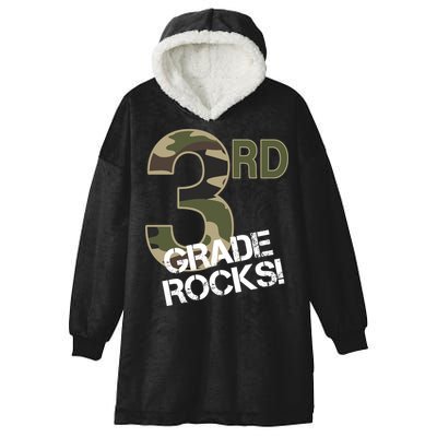 3rd Grade Rocks Camo Hooded Wearable Blanket