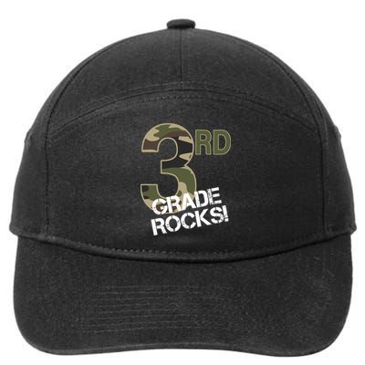 3rd Grade Rocks Camo 7-Panel Snapback Hat