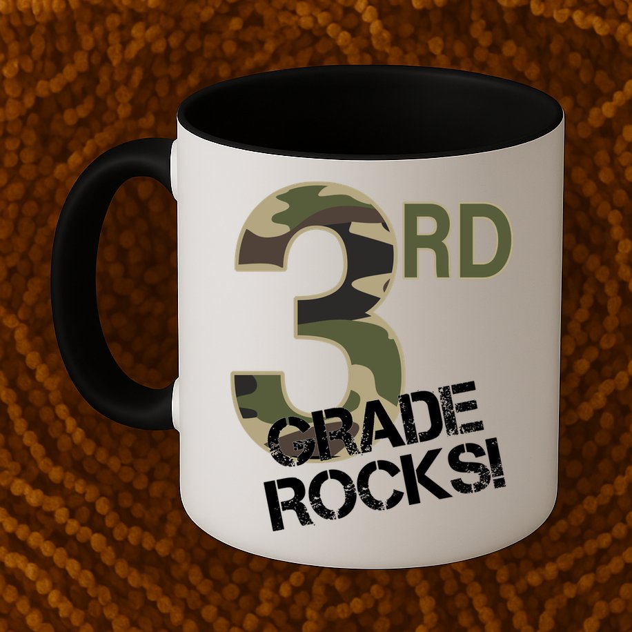 3rd Grade Rocks Camo Mug