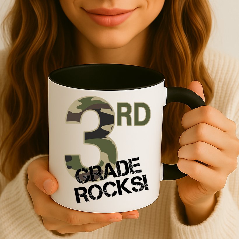 3rd Grade Rocks Camo Mug