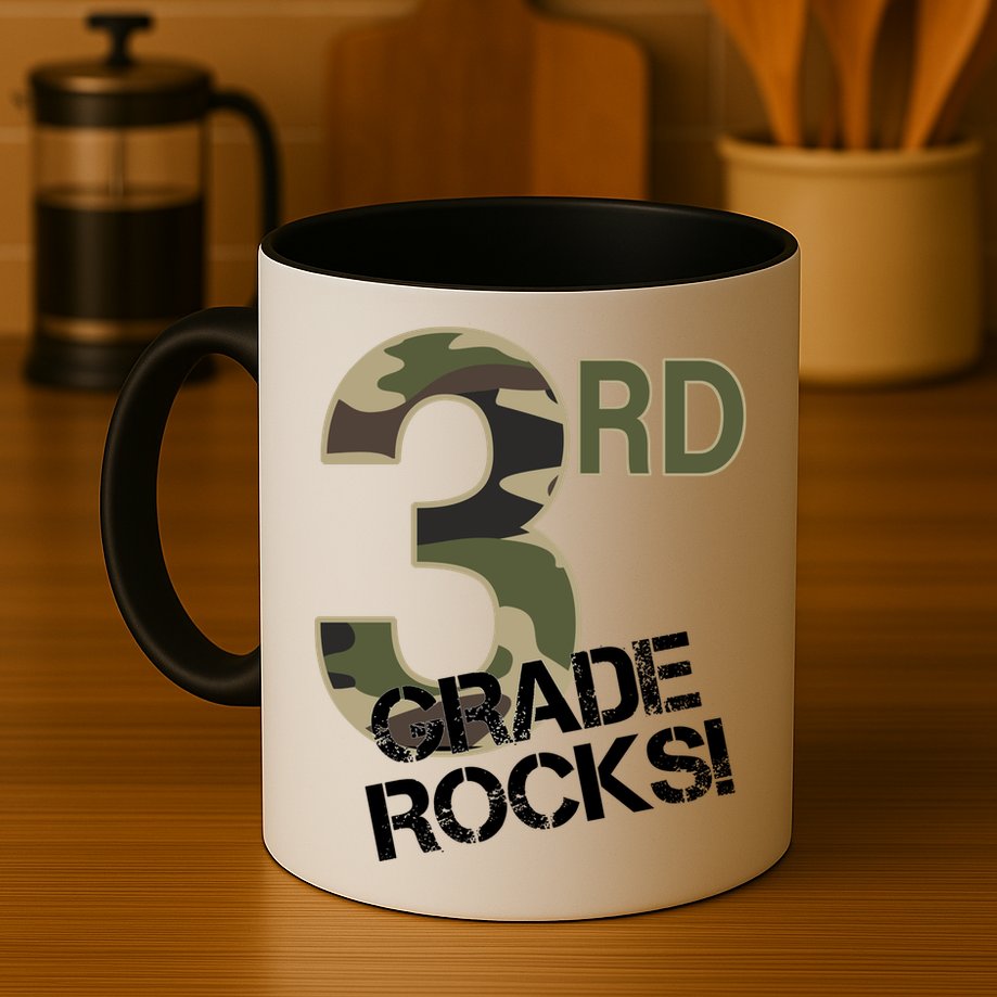 3rd Grade Rocks Camo Mug