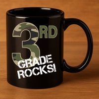 3rd Grade Rocks Camo 11oz C Handle Ceramic Mug
