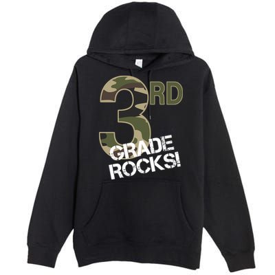 3rd Grade Rocks Camo Premium Pullover Hoodie