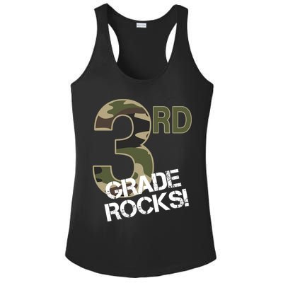 3rd Grade Rocks Camo Ladies PosiCharge Competitor Racerback Tank