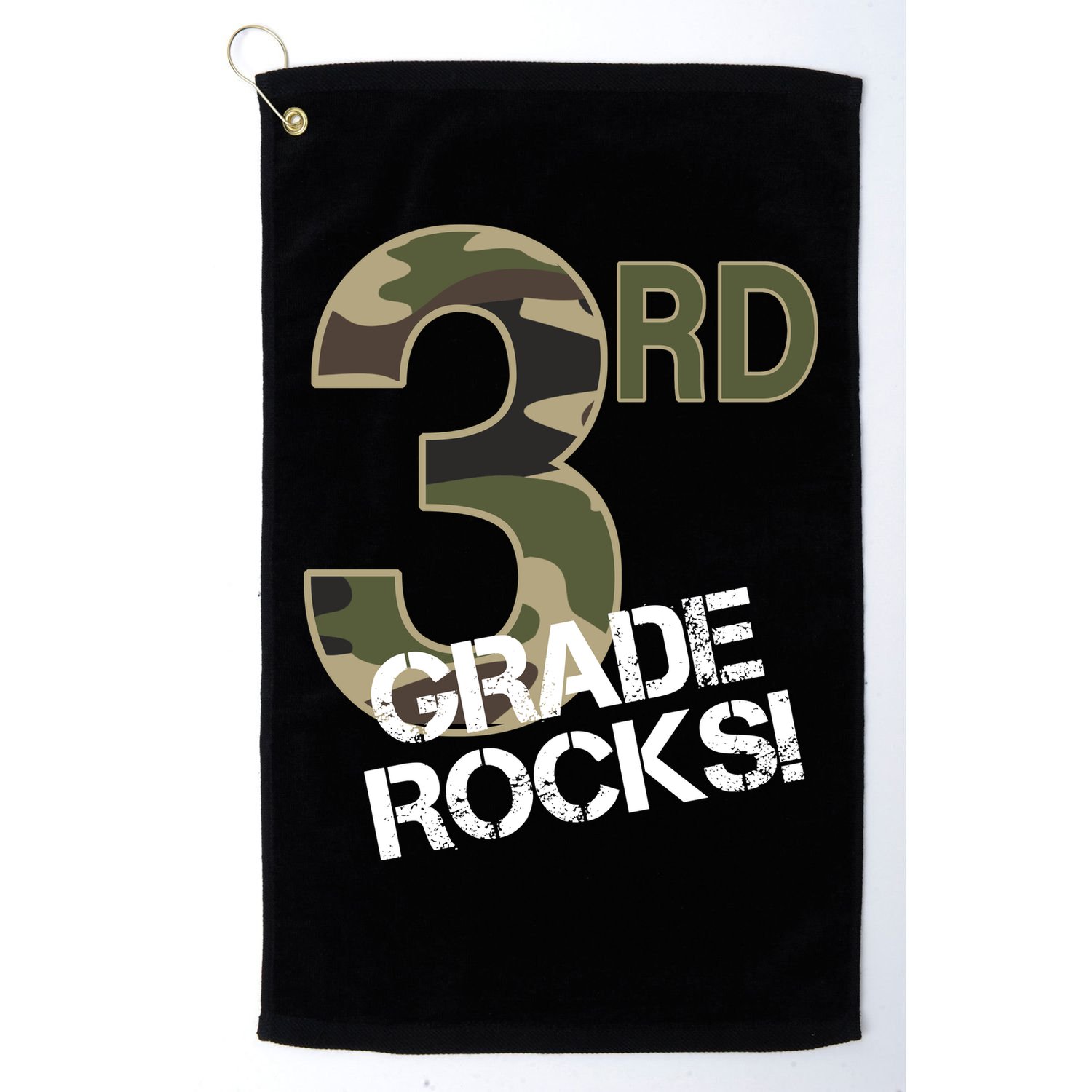3rd Grade Rocks Camo Golf Towel