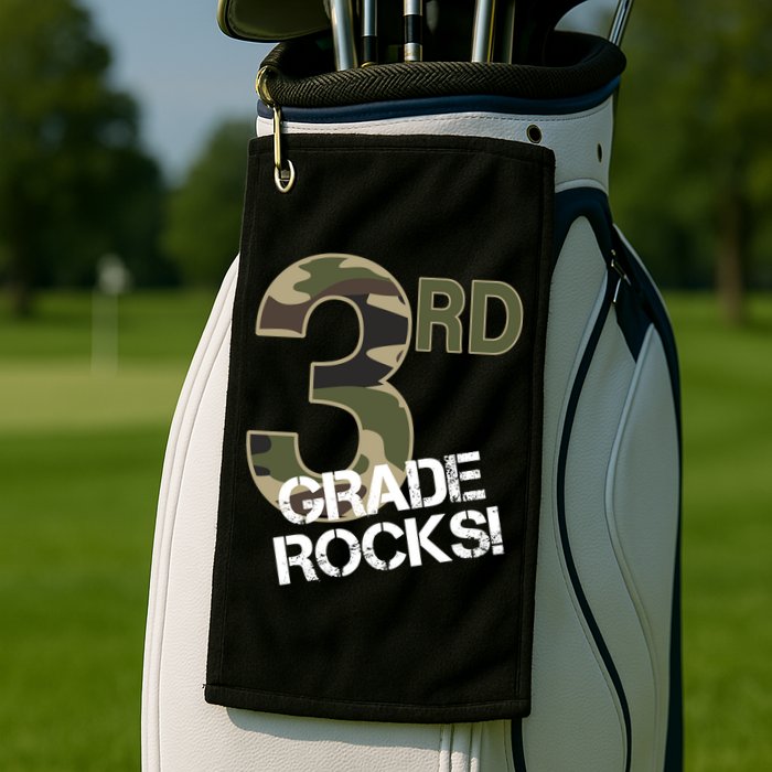 3rd Grade Rocks Camo Golf Towel