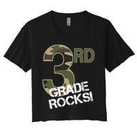 3rd Grade Rocks Camo Women's Crop Top Tee