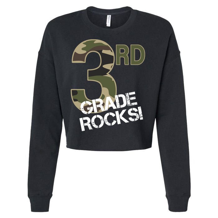 3rd Grade Rocks Camo Cropped Pullover Crew
