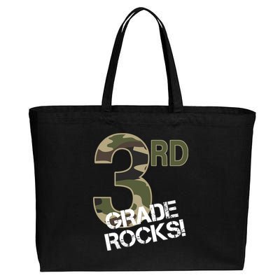 3rd Grade Rocks Camo Cotton Canvas Jumbo Tote