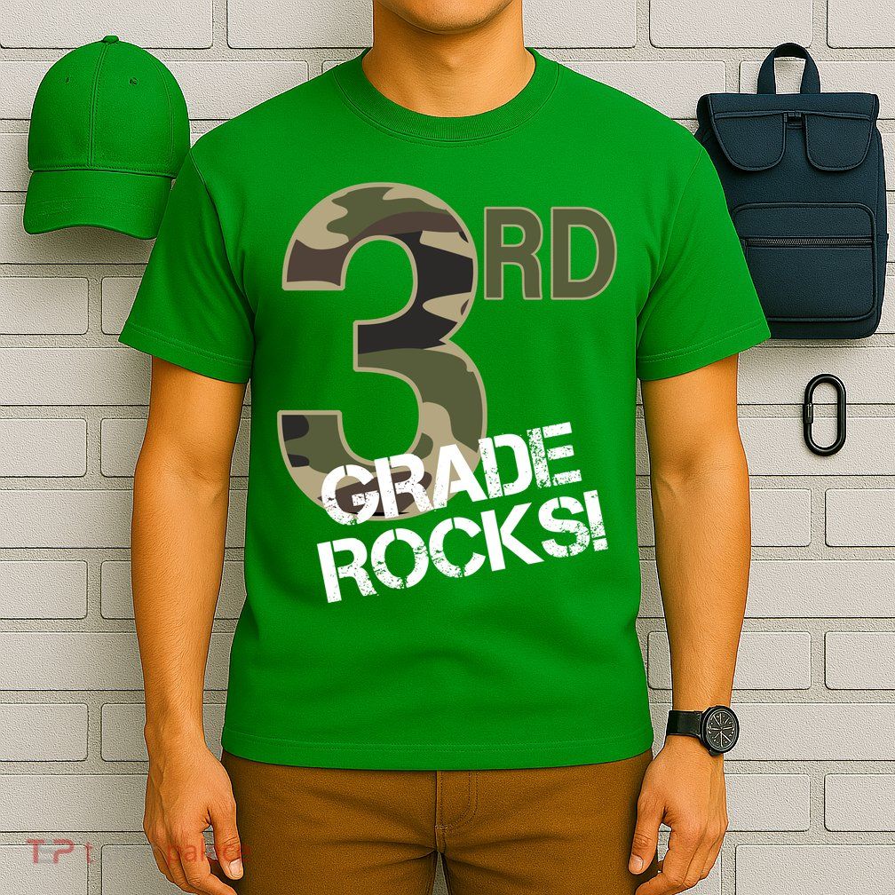 3rd Grade Rocks Camo T-Shirt