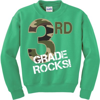 3rd Grade Rocks Camo Kids Sweatshirt