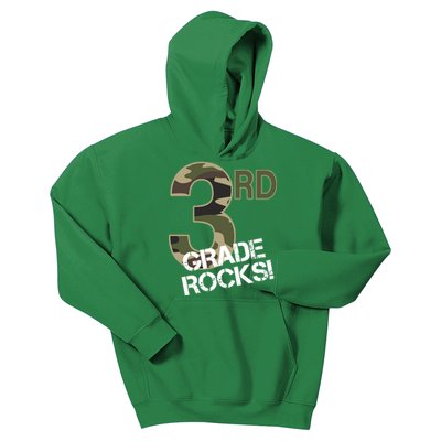 3rd Grade Rocks Camo Kids Hoodie