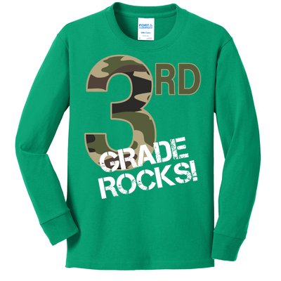 3rd Grade Rocks Camo Kids Long Sleeve Shirt