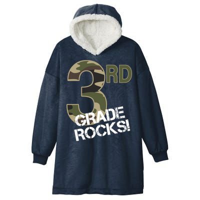 3rd Grade Rocks Camo Hooded Wearable Blanket