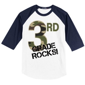 3rd Grade Rocks Camo Baseball Sleeve Shirt