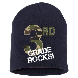 3rd Grade Rocks Camo Short Acrylic Beanie