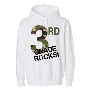 3rd Grade Rocks Camo Garment-Dyed Fleece Hoodie