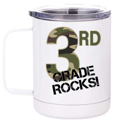 3rd Grade Rocks Camo 12 oz Stainless Steel Tumbler Cup