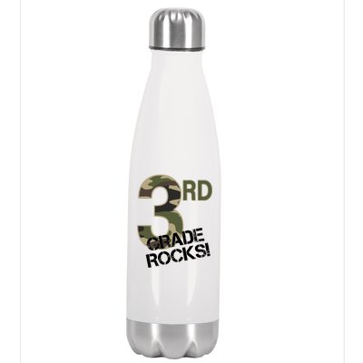 3rd Grade Rocks Camo Stainless Steel Insulated Water Bottle