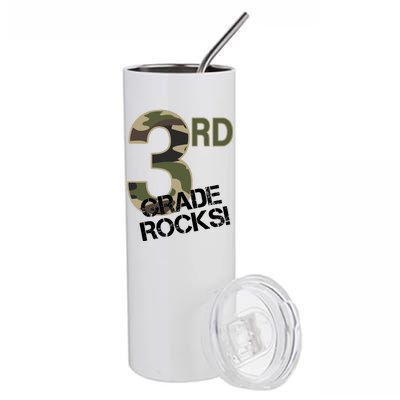 3rd Grade Rocks Camo Stainless Steel Tumbler