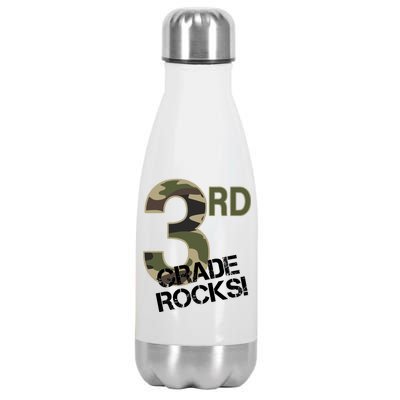 3rd Grade Rocks Camo Stainless Steel Insulated Water Bottle