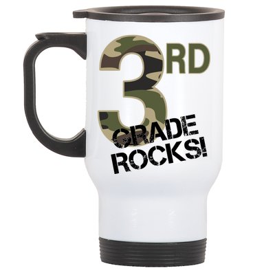 3rd Grade Rocks Camo Stainless Steel Travel Mug