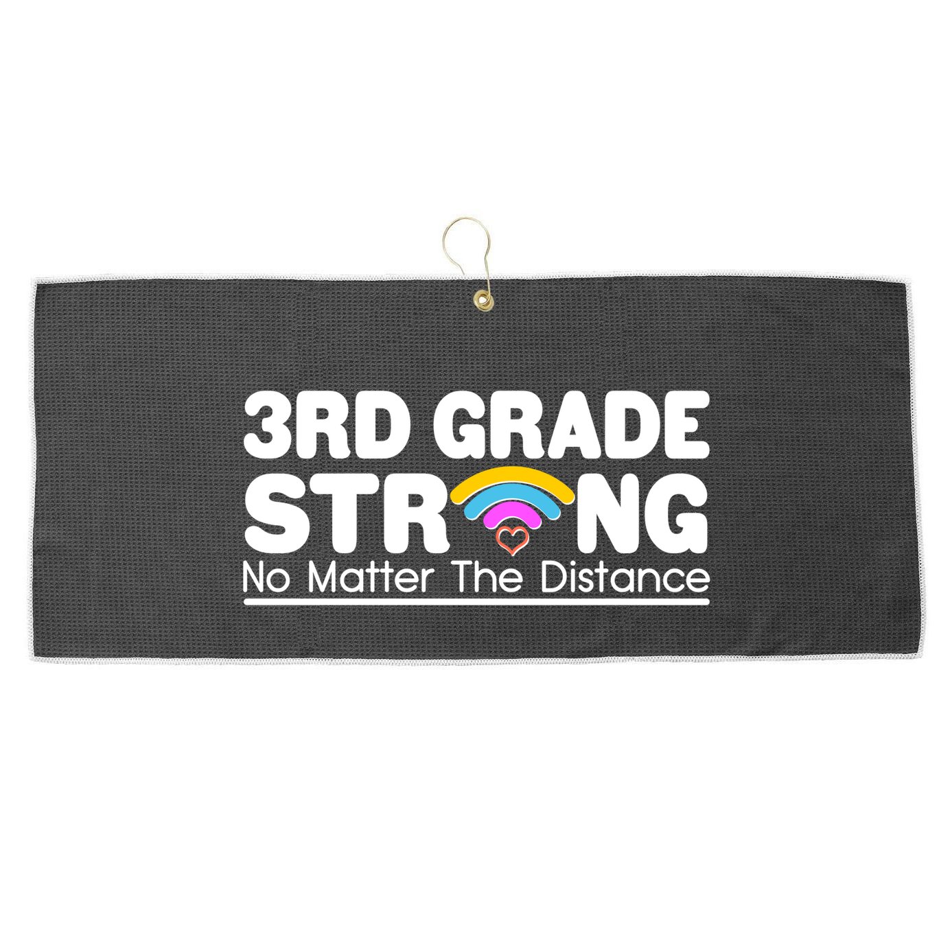 3rd Grade Strong No Matter The Distance Large Microfiber Waffle Golf Towel