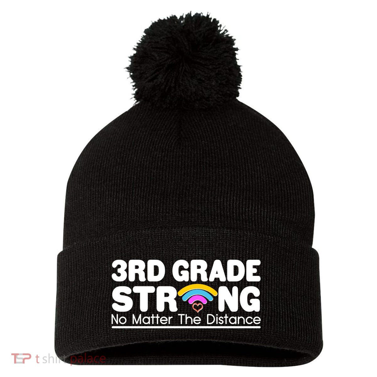 3rd Grade Strong No Matter The Distance Pom Pom 12in Knit Beanie