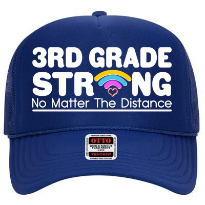 3rd Grade Strong No Matter The Distance High Crown Mesh Back Trucker Hat