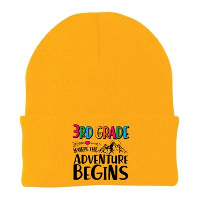 3rd Grade Where The Adventure Begins Knit Cap Winter Beanie