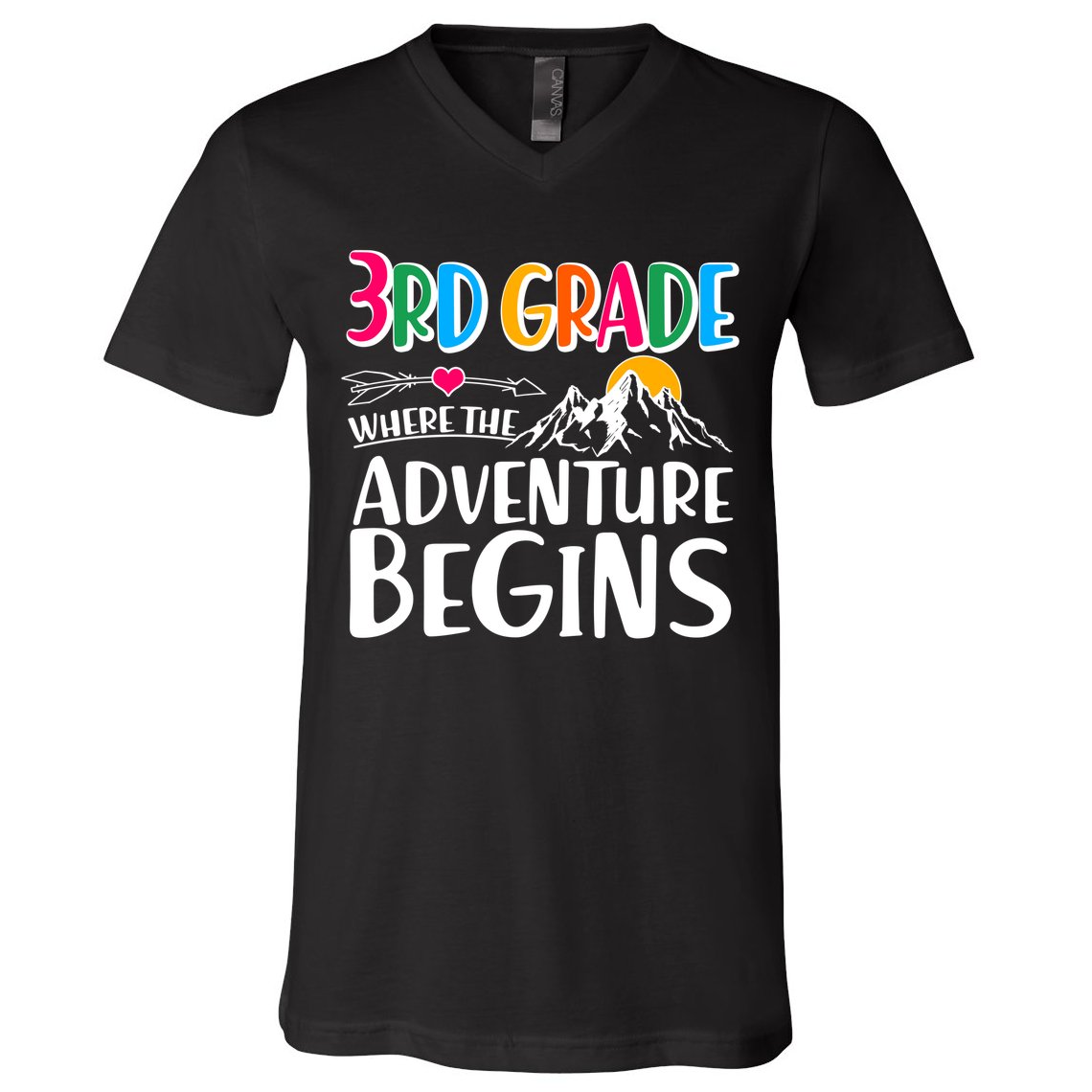 3rd Grade Where The Adventure Begins V-Neck T-Shirt