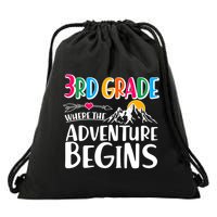 3rd Grade Where The Adventure Begins Drawstring Bag