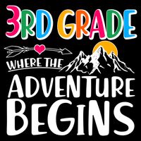 3rd Grade Where The Adventure Begins Drawstring Bag