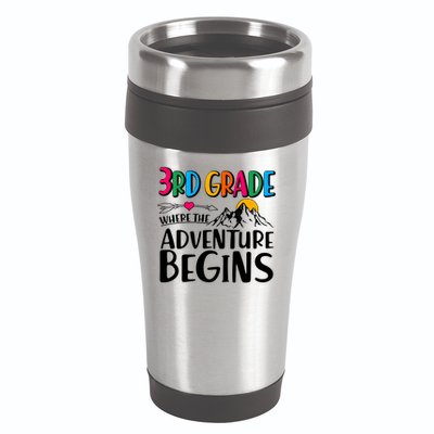 3rd Grade Where The Adventure Begins 16oz Travel Tumbler