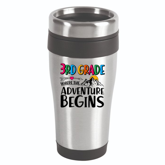 3rd Grade Where The Adventure Begins 16oz Travel Tumbler