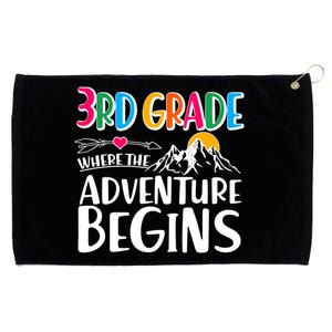 3rd Grade Where The Adventure Begins Grommeted Golf Towel