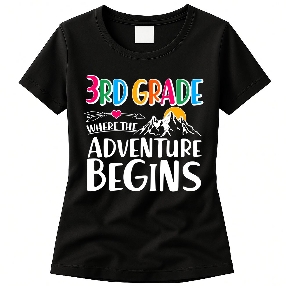 3rd Grade Where The Adventure Begins Womens T-Shirt