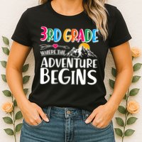 3rd Grade Where The Adventure Begins Womens T-Shirt