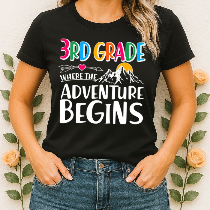 3rd Grade Where The Adventure Begins Womens T-Shirt